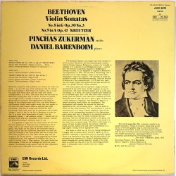 Beethoven, Pinchas Zukerman, Daniel Barenboim 1979 ASD 3675 Violin Sonatas No. 8 / Kreutzer Used LP