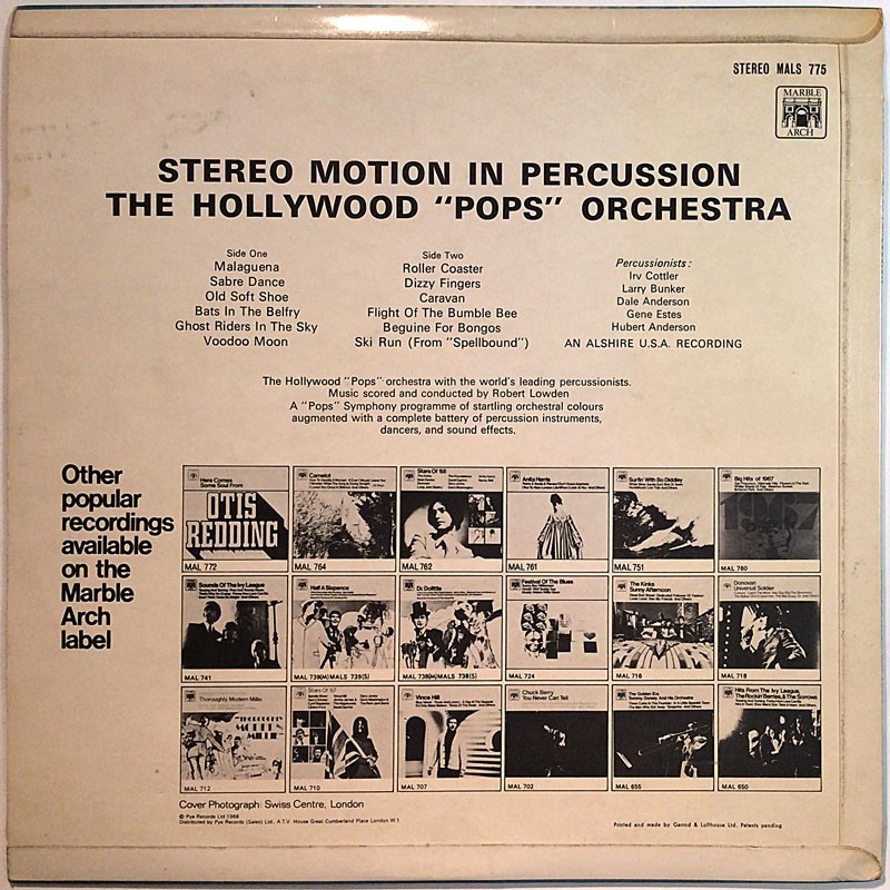 Hollywood "Pops" Orchestra: Stereo Motion In Percussion  EX- / EX- ilmainen tuote bonus LP:nä