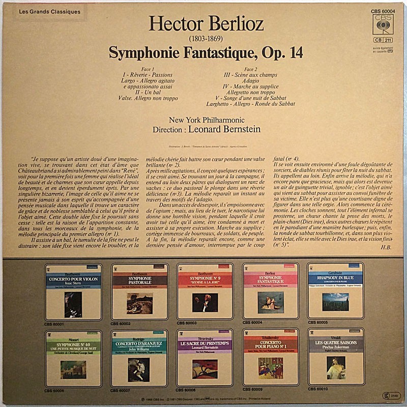 Berlioz - New York Philharmonic: Symphonie Fantastique  VG- / VG+ ilmainen tuote bonus LP:nä