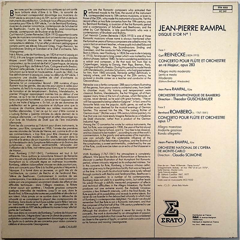 Rampal Jean-Pierre 1983 ERA 9253 Two Concertos Used LP