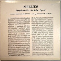 Sibelius - Vienna Festival Orchestra: Symphonie Nr 2  kansi EX- levy EX- Käytetty LP