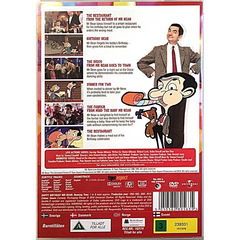 DVD - Elokuva: Happy birthday Mr. Bean  kansi EX levy EX Käytetty DVD