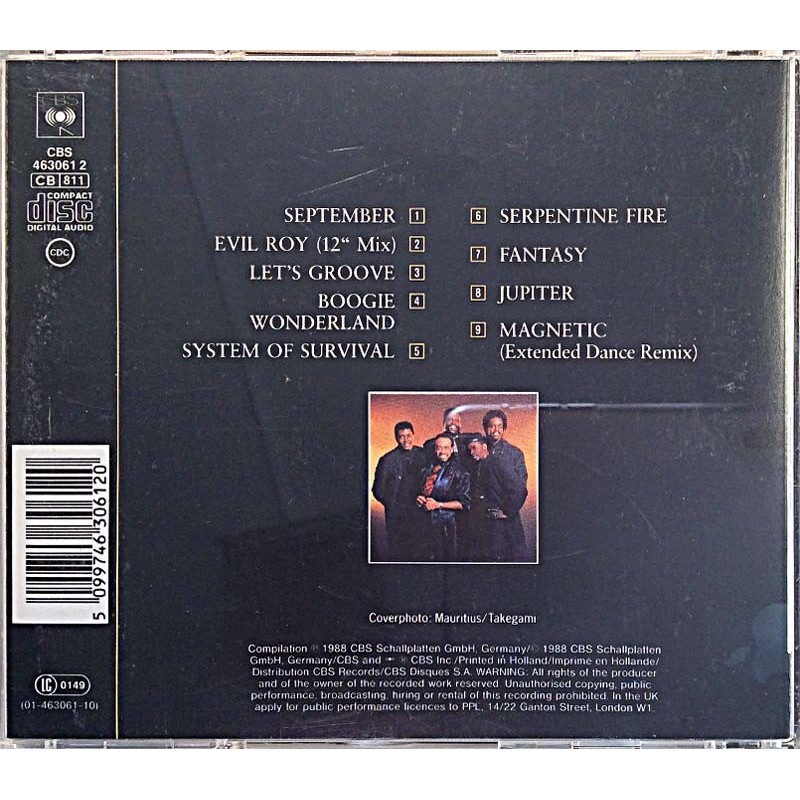 Earth, Wind & Fire: Dance Trax  kansi EX levy EX Käytetty CD