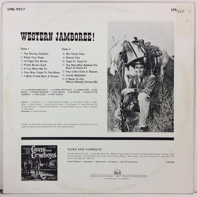 VARIOUS ARTISTS :  WESTERN JAMBOREE!   COUNTRY RCA  kansi  VG+ levy  EX-
