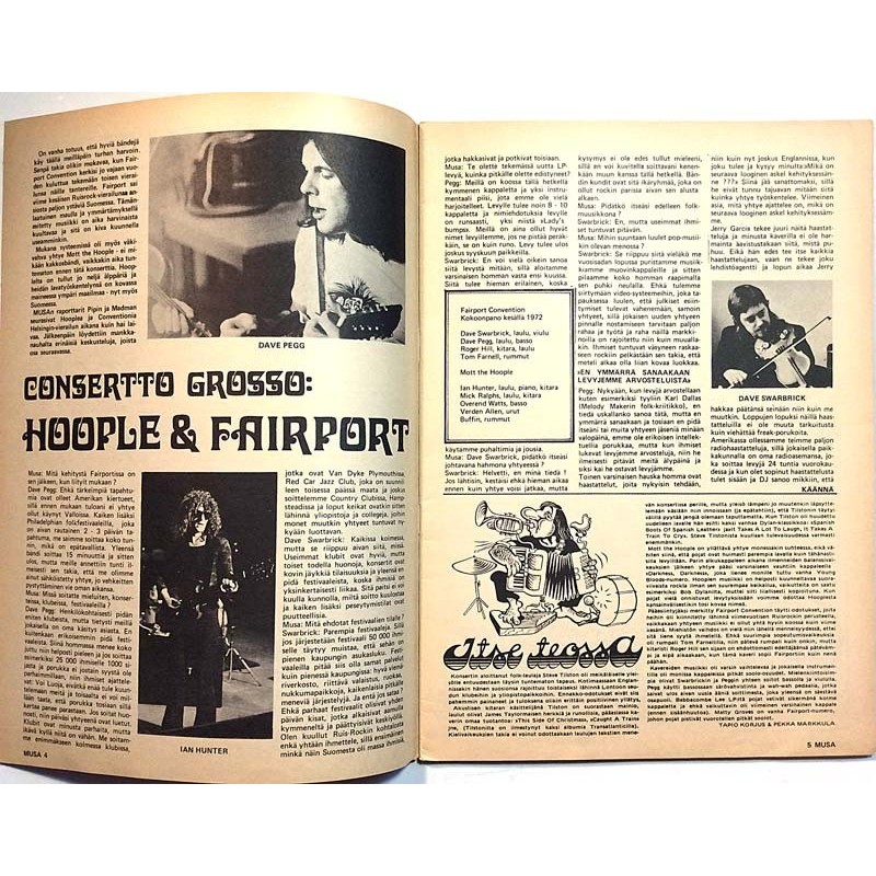 Musa 1972 N:o 1 heinäkuu Joe Cocker, Pete Townshend, Tasavallan Presidentti aikakauslehti