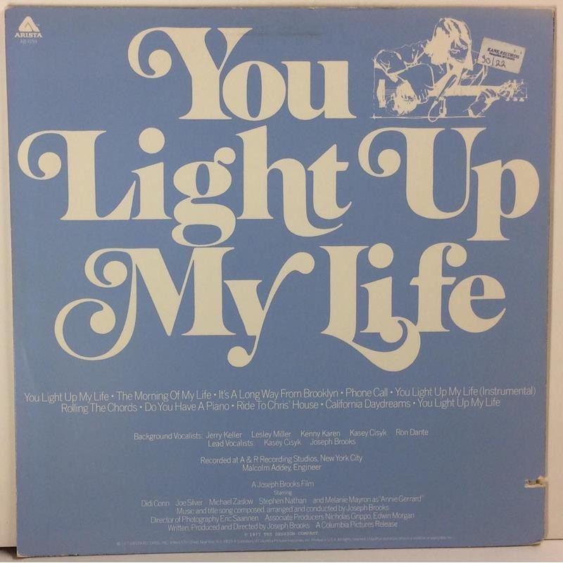Soundtrack: You Light Up My Life  kansi VG+ levy EX bonus LP:nä veloituksetta