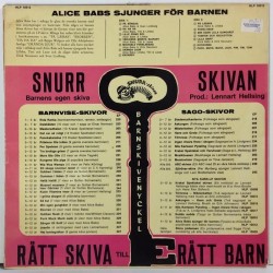Babs Alice SJUNGER FÖR BARNEN - Käytetty LP