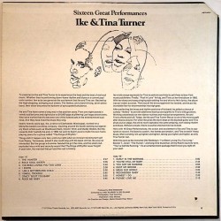 Turner Ike & Tina: Sixteen Great Performances  kansi EX- levy VG Käytetty LP
