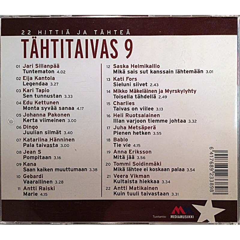 Edu Kettunen, Dingo, Eija Kantola ym. 2006 MEDIACD 233 Tähtitaivas 9 CD