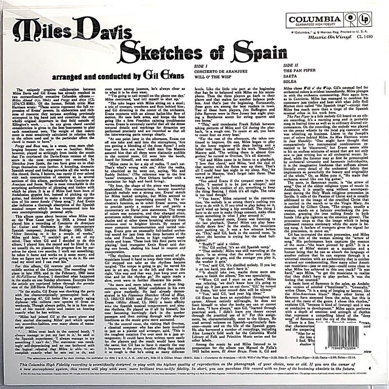 Davis Miles 1960 MOVLP692 Sketches of Spain (MONO edition) LP
