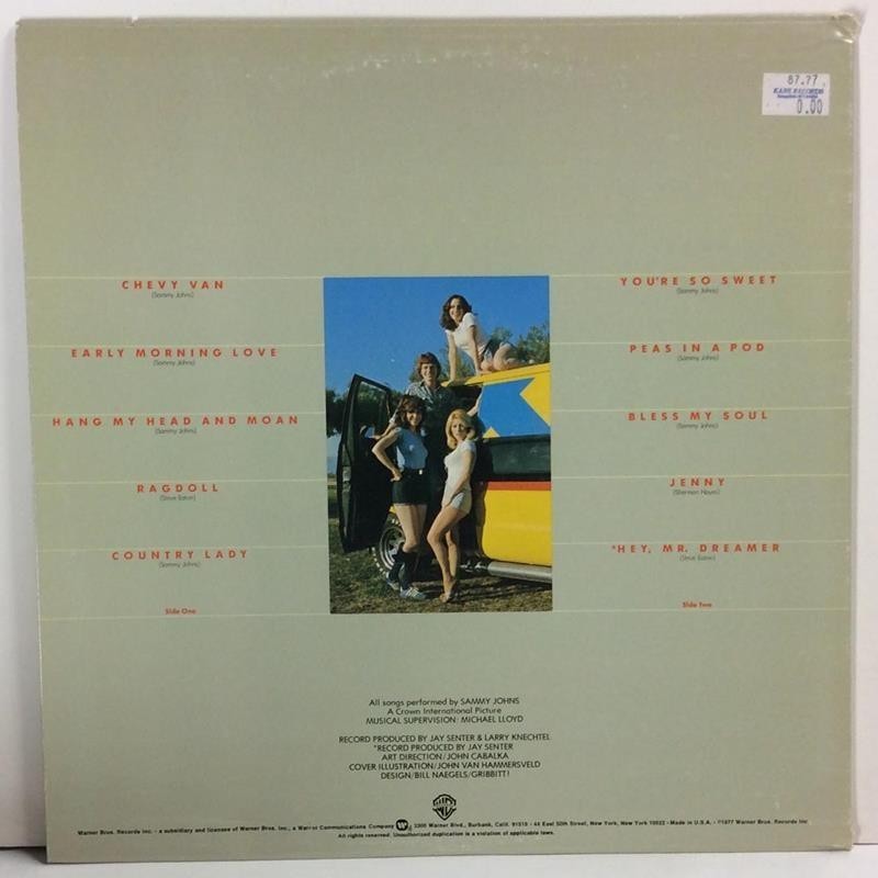 JOHNS SAMMY :  SINGS “THE VAN” (OST)  1977 70L WARNER BROS.  kansi  EX- levy  EX-