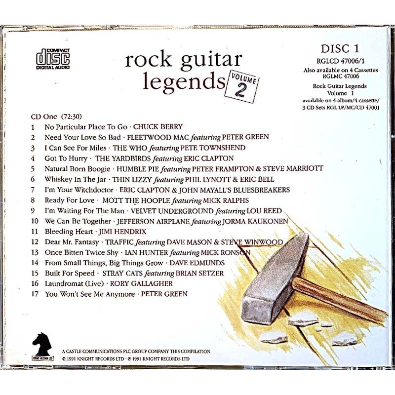 Rory Gallagher, J.J. Cale, Johnny Winter ym. 1991 RGLCD 47006 Rock Guitar Legends Volume 2 3CD Used CD