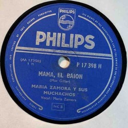 Maria Zamora y Sus Muchachos: Mama, El Baion! / Camarero  kansi paperikansi/muovitasku levy VG savikiekko gramofonilevy