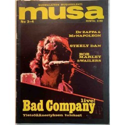 Musa 1976 3-4 Bad Company, Steely Dan, Bob Marley aikakauslehti