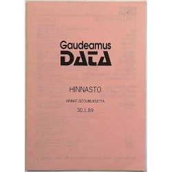 Gaudeamus Data 1989  Hinnasto, hinnat sitoumuksetta 30.1.89 Painotuote