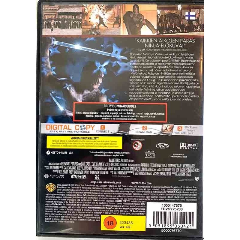 DVD - Elokuva 2009  Ninja Assassin Used DVD