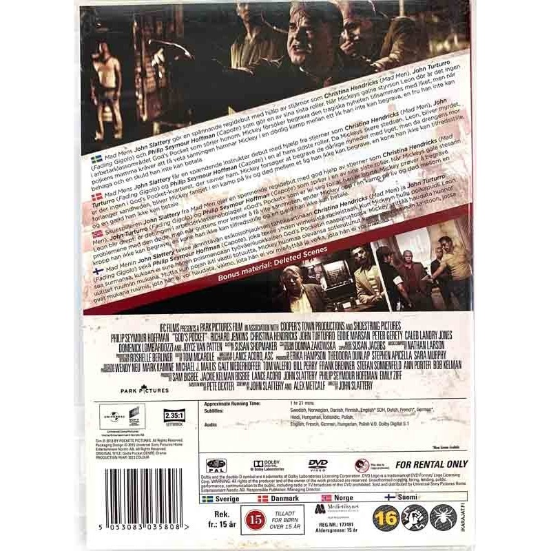 DVD - Elokuva: Welcome to God’s Pocket  kansi EX levy EX Käytetty DVD