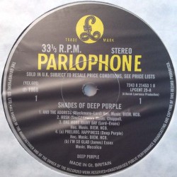 Deep Purple: Shades of Deep Purple  kansi EX levy EX Käytetty LP