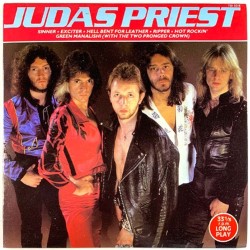Judas Priest: Hell bent for leather + 5 muuta EP  kansi EX levy EX käytetty vinyylisingle PS