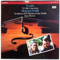 Vivaldi - Heinrich Schiff: 5 Cello Concertos  kansi EX levy EX Käytetty LP