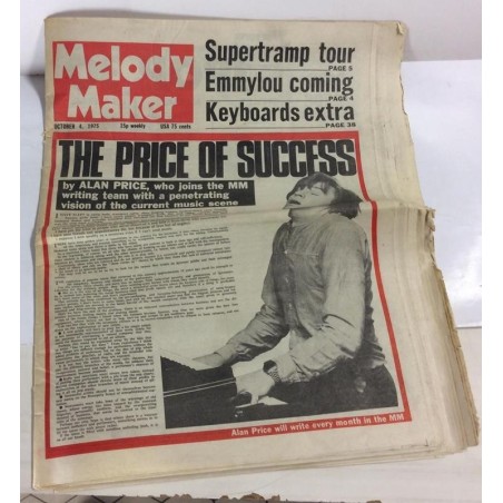 Melody Maker 1975 No.October 4 Alan Price,Chuck Berry,Supertramp