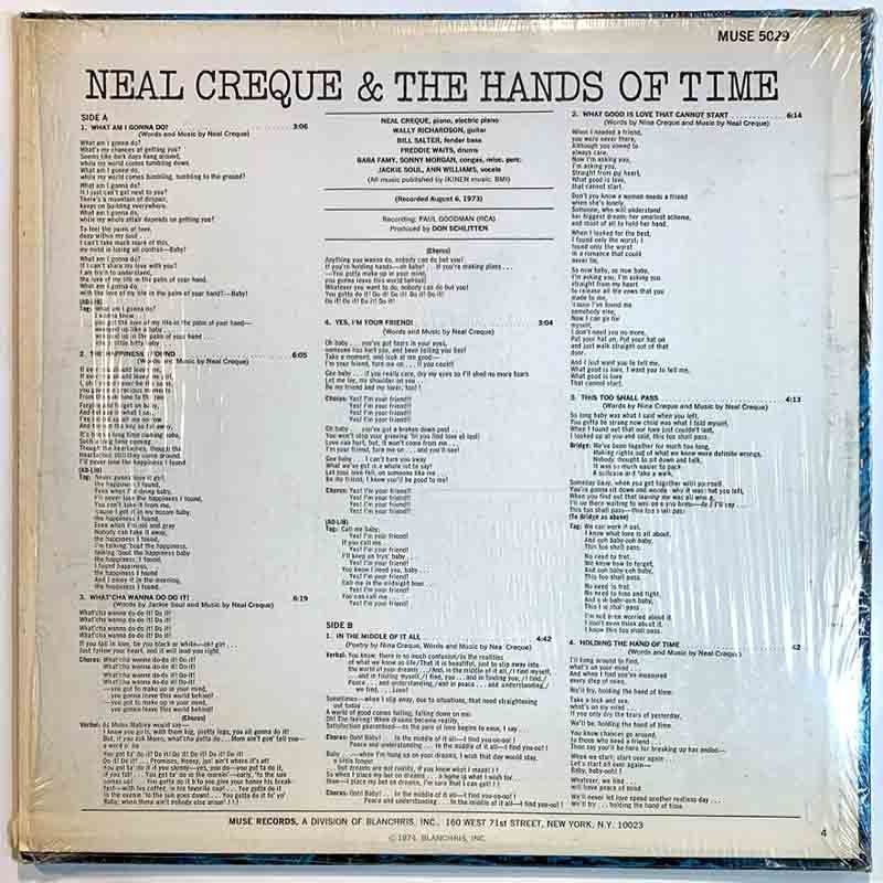 Creque Neal: Neal Creque & The Hands Of Time  kansi VG+ levy VG- Käytetty LP