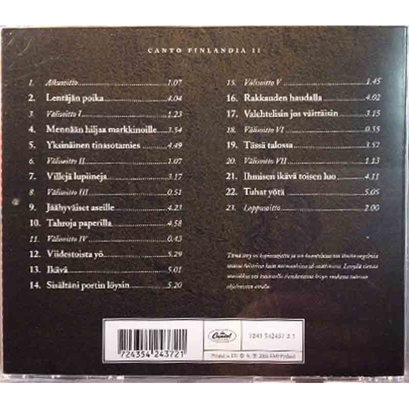 Canto Finlandia: Canto Finlandia 2.  kansi VG+ levy EX Käytetty CD