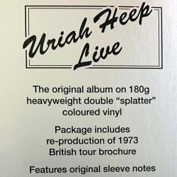 Uriah Heep 1973 BMGCAT2LP91 Uriah Heep Live 2LP - splatter coloured vinyl LP