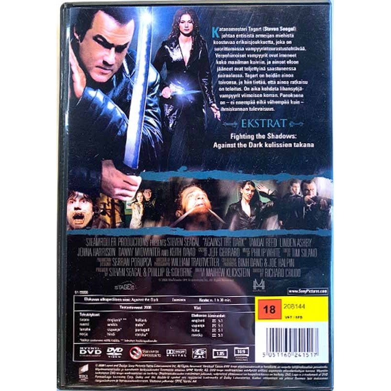 DVD - Elokuva: Against the dark  kansi EX levy EX DVD