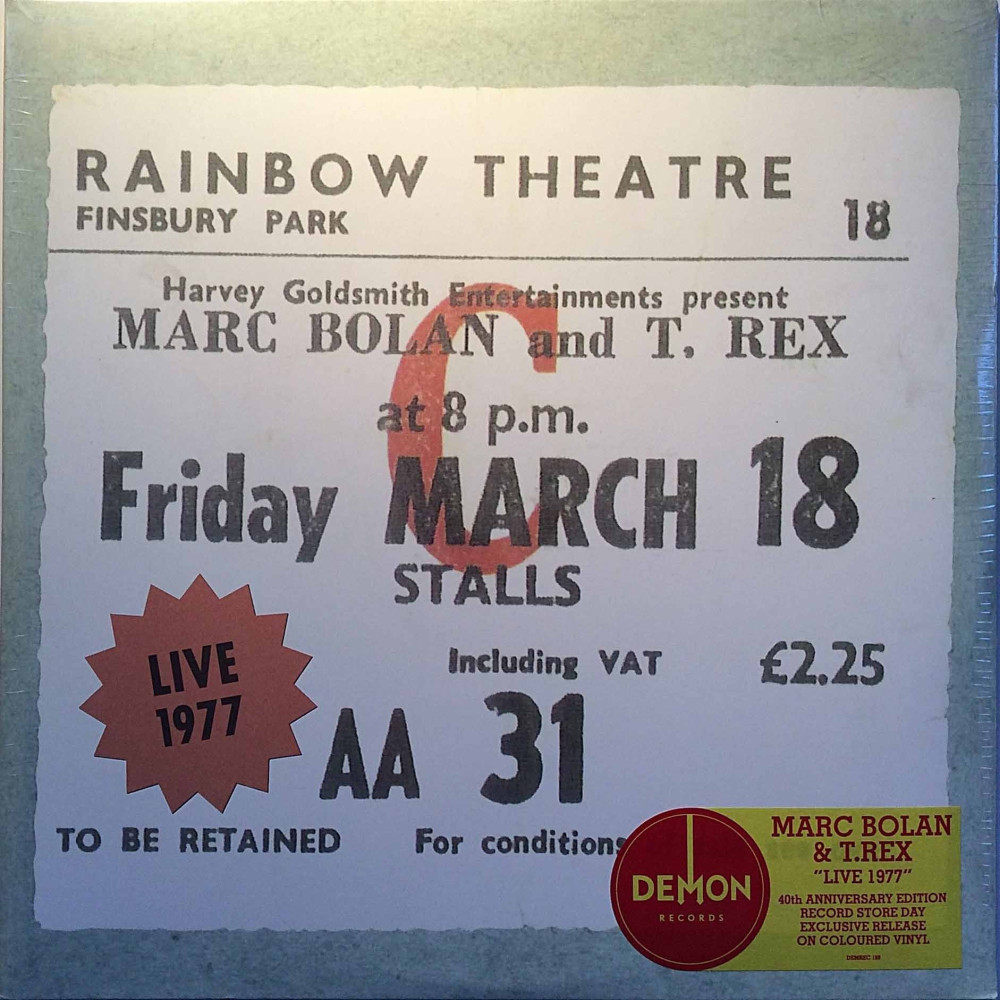 Marc Bolan T Rex Live 1977 40th Anniversary Edition 2LP LP