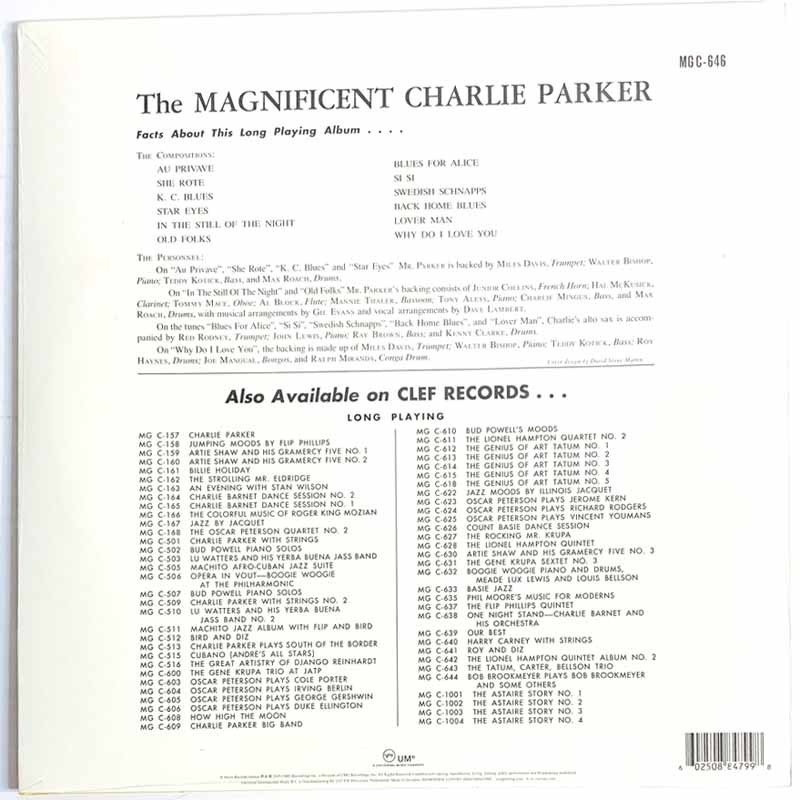 Parker Charlie LP The Magnificent Charlie Parker - LP