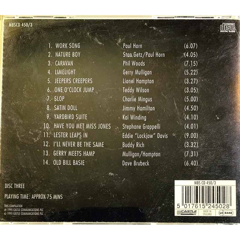 Stan Getz, Phil Woods ym. CD Black box Jazz disc three  kansi EX levy EX CD