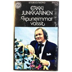 Junkkarinen Erkki: Kauneimmat valssit kansipaperi VG+ , musiikkikasetin kunto EX käytetty kasetti