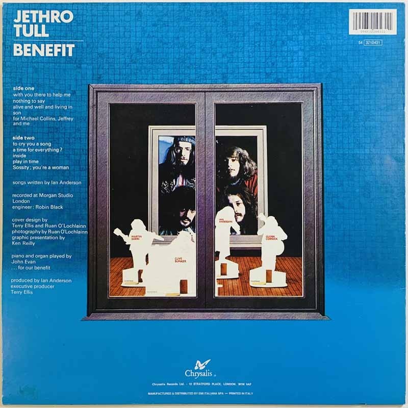 Jethro Tull LP Benefit  kansi EX levy EX Käytetty LP