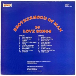 Brotherhood of man LP 20 love songs  kansi EX- levy EX Käytetty LP
