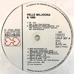 Pelle Miljoona & 1980 LP Pelko ja viha  kansi EX levy EX- Käytetty LP