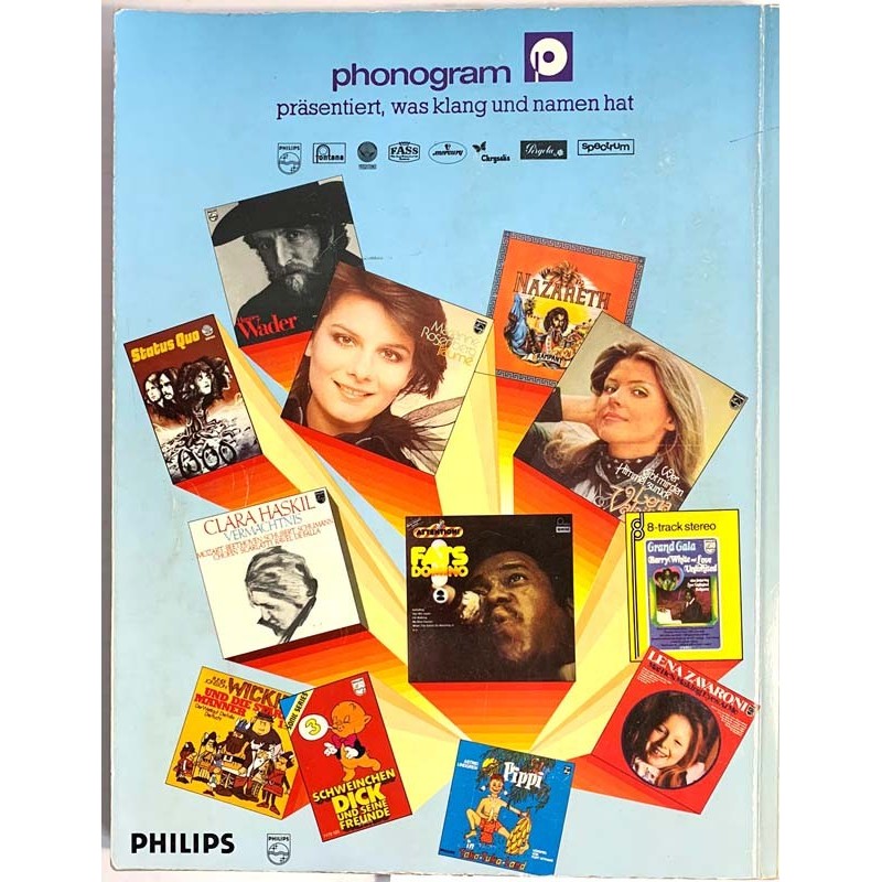 Phonogram Katalog 74/75 1974  Pop-Klassik langspielplatten, musicasetten, 8-track Käytetty kirja