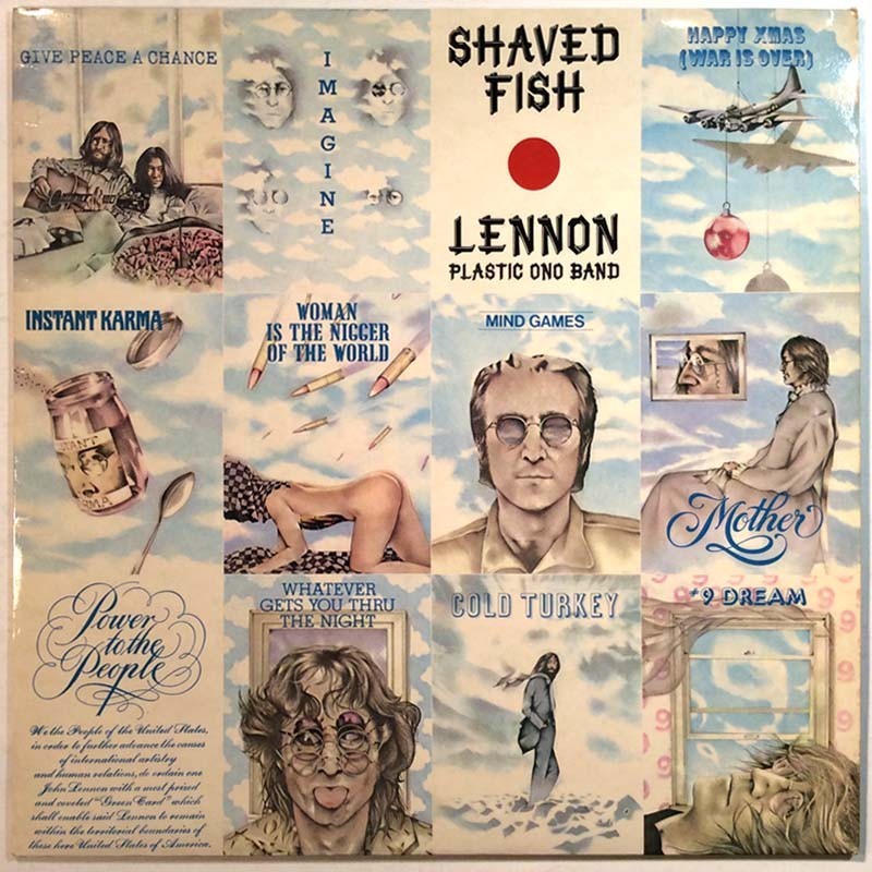 Lennon John LP Shaved Fish  kansi VG+ levy EX- Käytetty LP