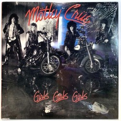 Mötley Crüe LP Girls Girls Girls  kansi EX levy EX Käytetty LP