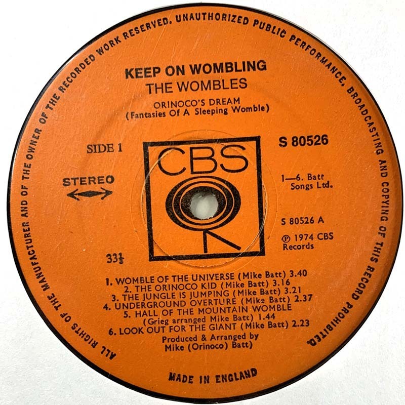 Wombles: Keep on wombling  kansi Ei kuvakantta levy VG+ kanneton LP