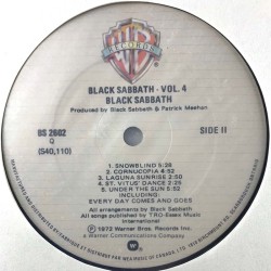 Black Sabbath: Vol.4  kansi Ei kuvakantta levy EX- kanneton LP