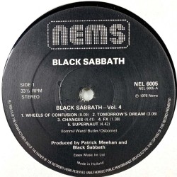 Black Sabbath: Black Sabbath Vol 4  kansi Ei kuvakantta levy EX- kanneton LP