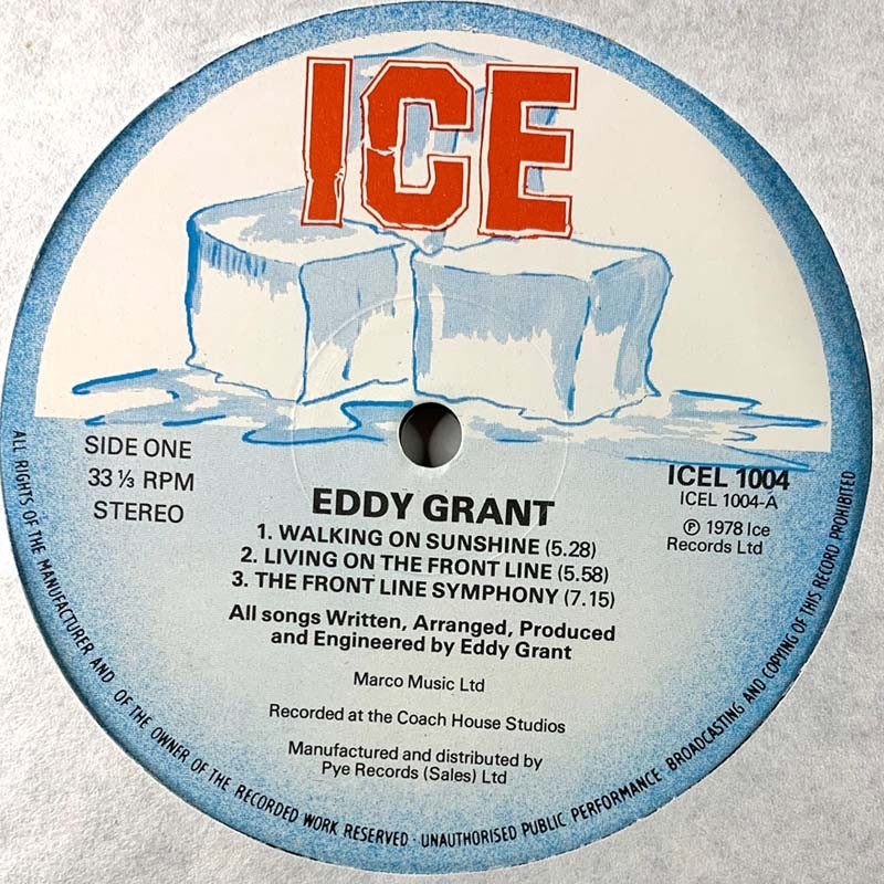 Grant Eddy: Walking on sunshine  kansi Ei kuvakantta levy EX kanneton LP