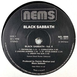 Black Sabbath: Black Sabbath Vol 4  kansi Ei kuvakantta levy EX kanneton LP