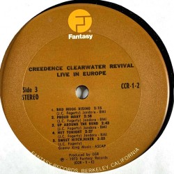 Creedence Clearwater Revival: Live In Europe 2LP  kansi Ei kuvakantta levy EX kanneton LP