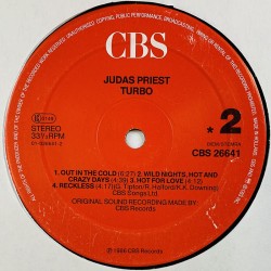 Judas Priest 1986 CBS 26641 Turbo LP ingen omslag