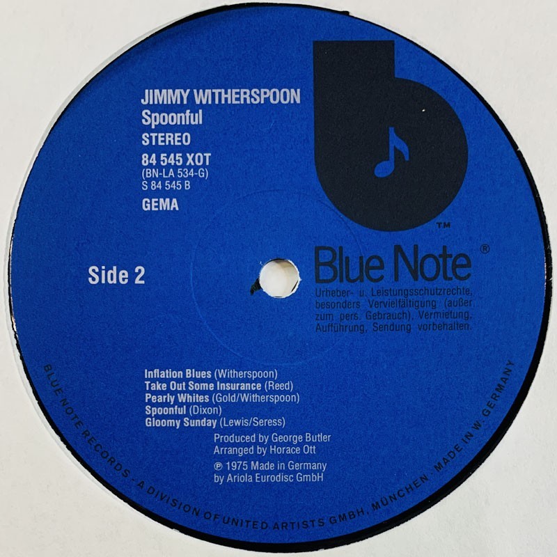 Witherspoon Jimmy: Spoonful  kansi Ei kuvakantta levy EX- kanneton LP