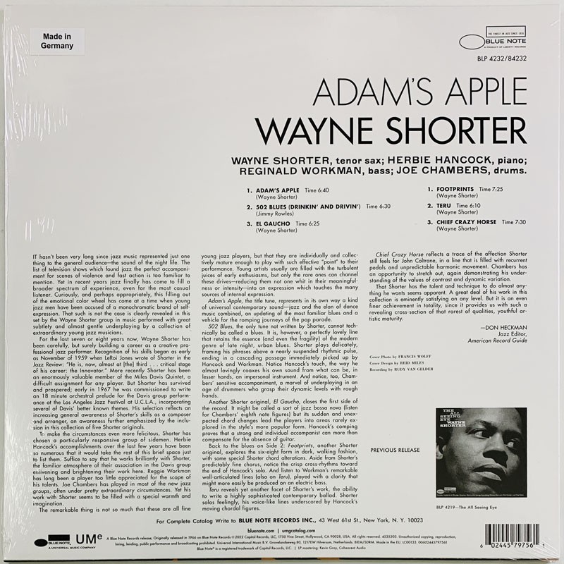 Shorter Wayne LP Adam's Apple - LP