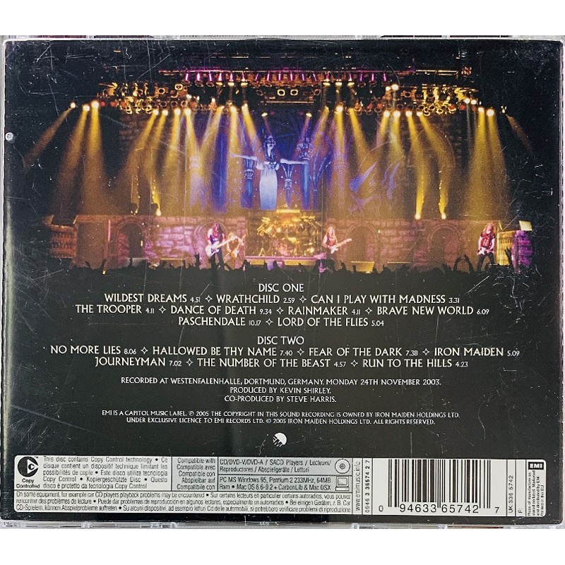 Iron Maiden CD Death on the road 2CD  kansi EX levy EX Käytetty CD