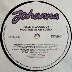 Pelle Miljoona Oy LP Moottoritie on kuuma  kansi EX- levy EX Käytetty LP